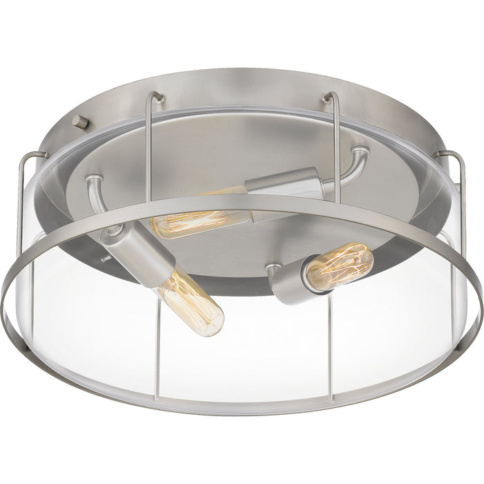 Quoizel LUD1613BN Three Light Flush Mount, Brushed Nickel