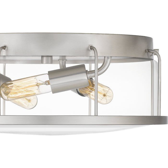Quoizel LUD1613BN Three Light Flush Mount, Brushed Nickel