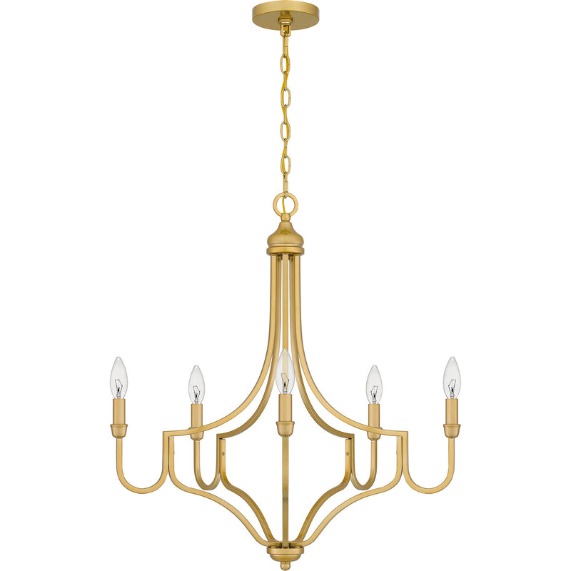 Quoizel MAB5026LG Five Light Chandelier, Light Gold