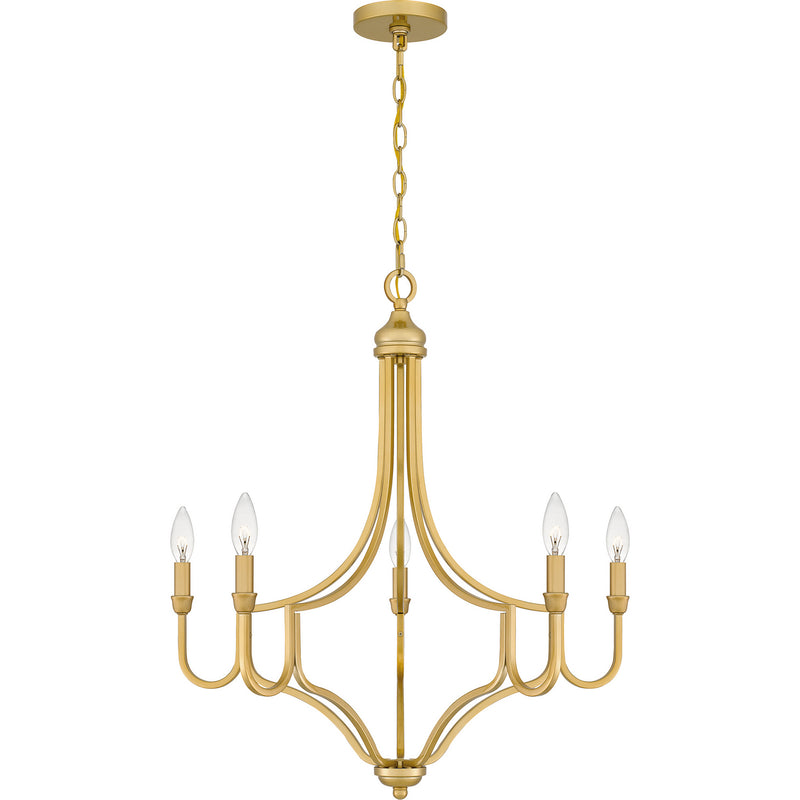 Quoizel MAB5026LG Five Light Chandelier, Light Gold