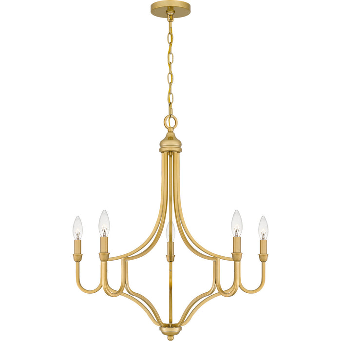 Quoizel MAB5026LG Five Light Chandelier, Light Gold