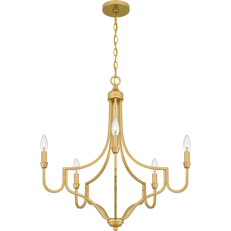 Quoizel MAB5026LG Five Light Chandelier, Light Gold