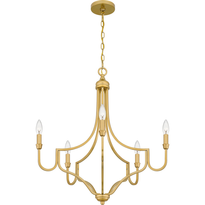 Quoizel MAB5026LG Five Light Chandelier, Light Gold