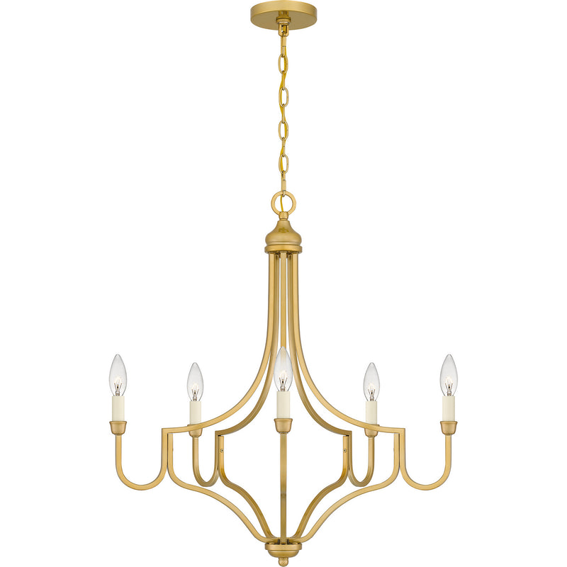 Quoizel MAB5026LG Five Light Chandelier, Light Gold