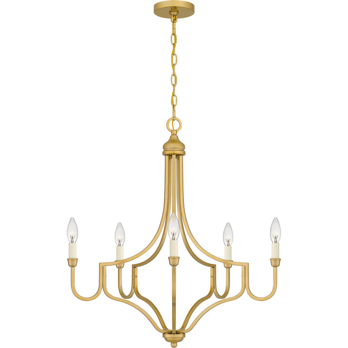 Quoizel MAB5026LG Five Light Chandelier, Light Gold