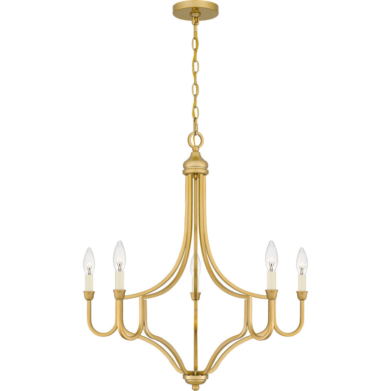 Quoizel MAB5026LG Five Light Chandelier, Light Gold