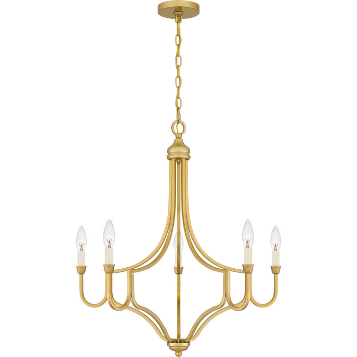 Quoizel MAB5026LG Five Light Chandelier, Light Gold