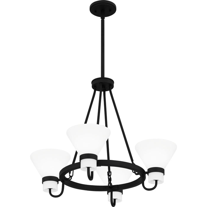 Quoizel MGD5025EK Four Light Chandelier, Earth Black