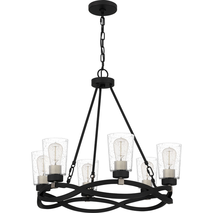 Quoizel OLK5025EK Six Light Chandelier, Earth Black