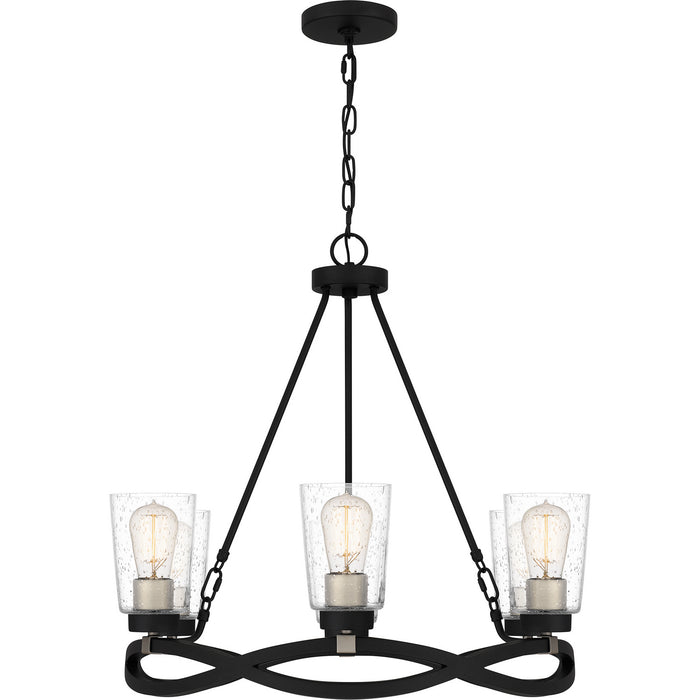 Quoizel OLK5025EK Six Light Chandelier, Earth Black