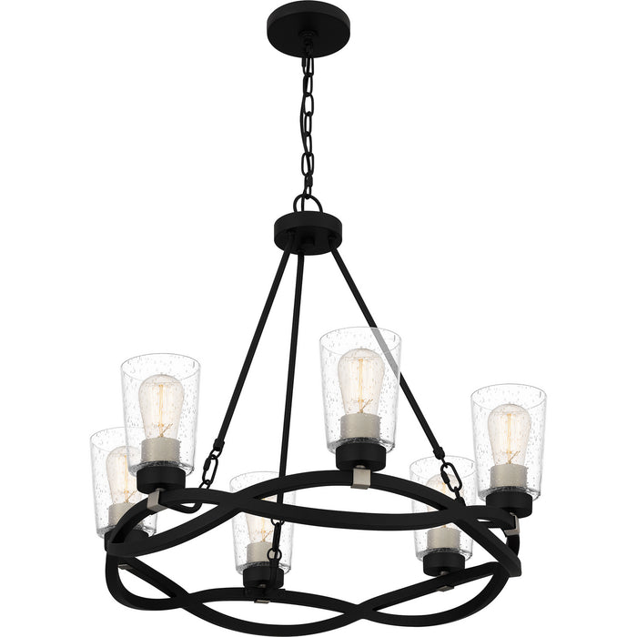 Quoizel OLK5025EK Six Light Chandelier, Earth Black