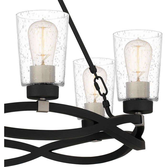 Quoizel OLK5025EK Six Light Chandelier, Earth Black