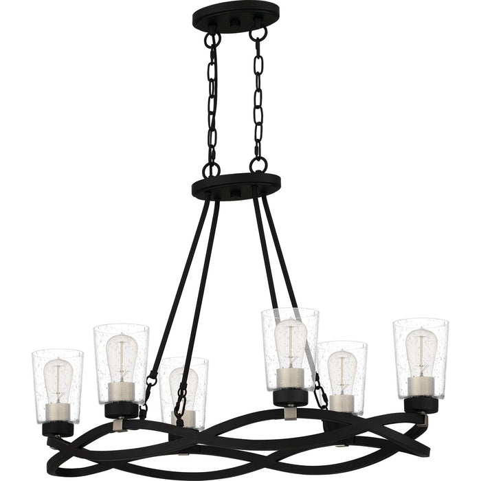 Quoizel OLK632EK Six Light Island Chandelier, Earth Black