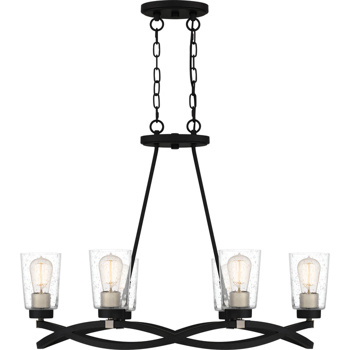 Quoizel OLK632EK Six Light Island Chandelier, Earth Black