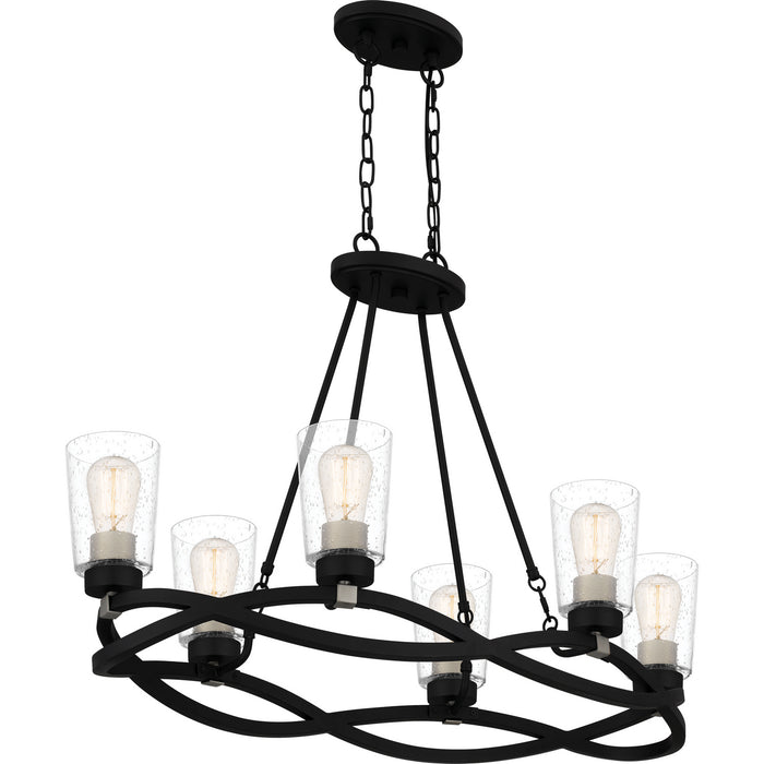 Quoizel OLK632EK Six Light Island Chandelier, Earth Black