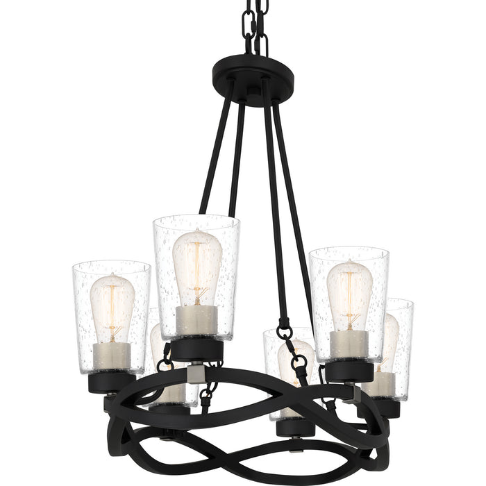 Quoizel OLK632EK Six Light Island Chandelier, Earth Black