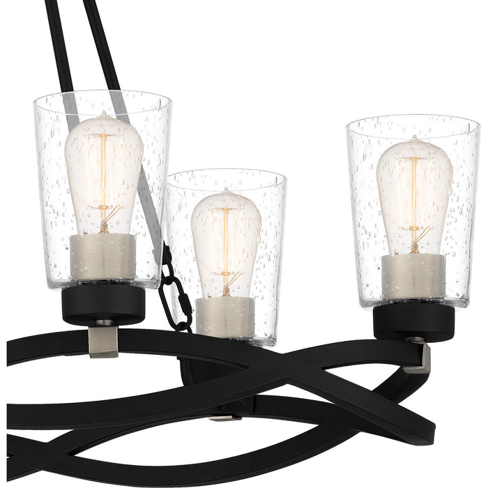 Quoizel OLK632EK Six Light Island Chandelier, Earth Black