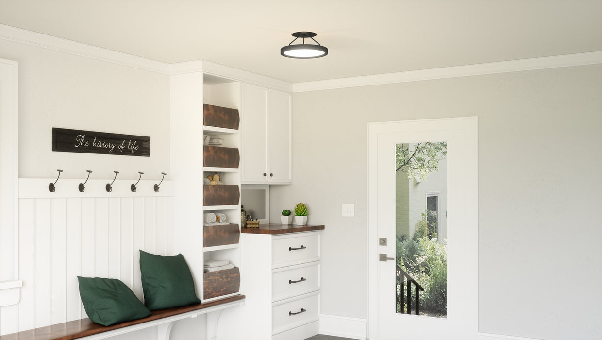 Quoizel OST1811EK LED Semi Flush Mount, Earth Black