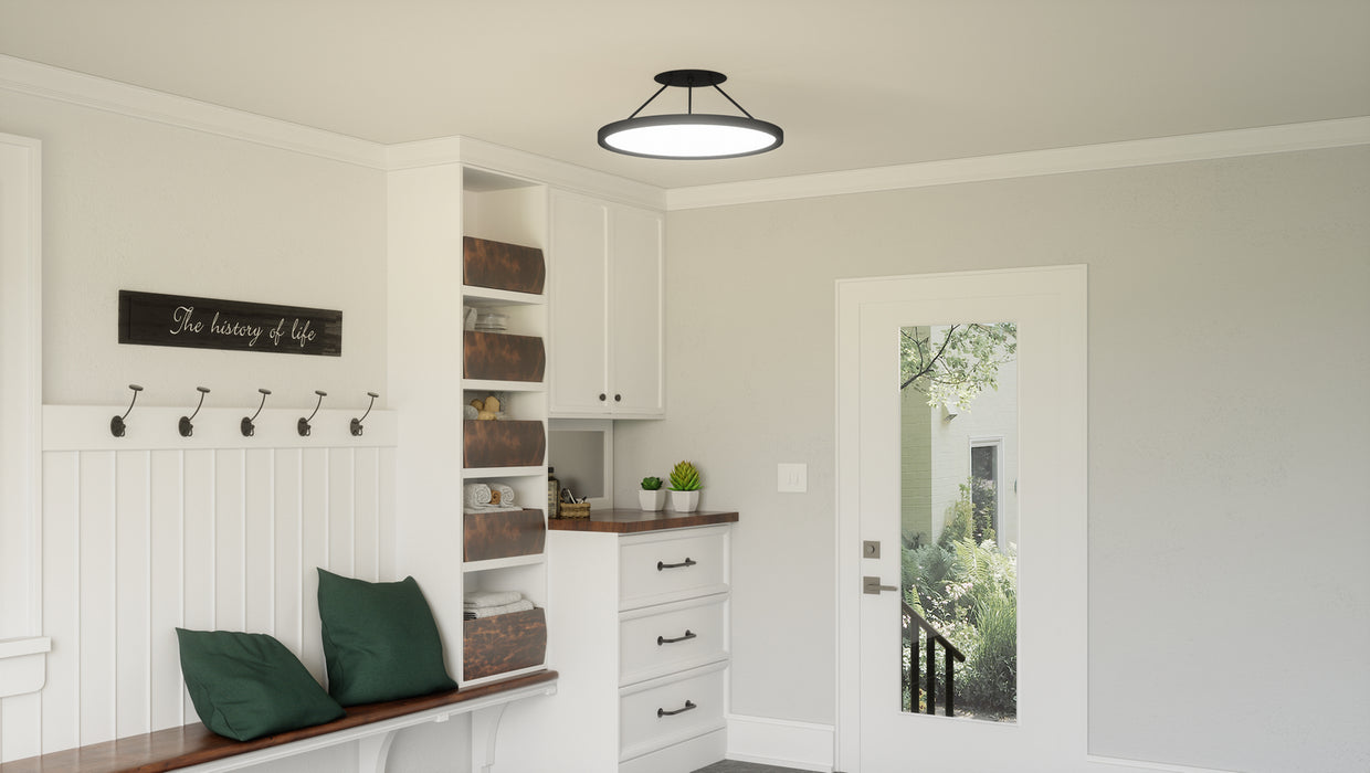 Quoizel OST1820EK LED Semi Flush Mount, Earth Black