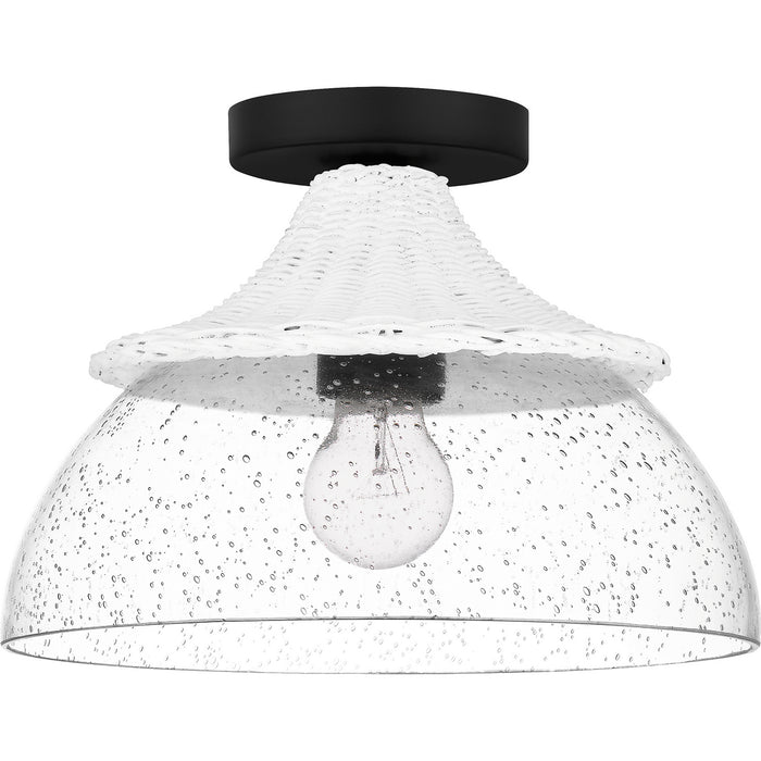 Quoizel OTN1712MBK One Light Semi Flush Mount, Matte Black