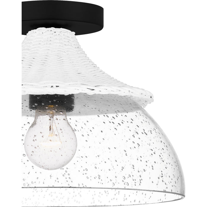 Quoizel OTN1712MBK One Light Semi Flush Mount, Matte Black