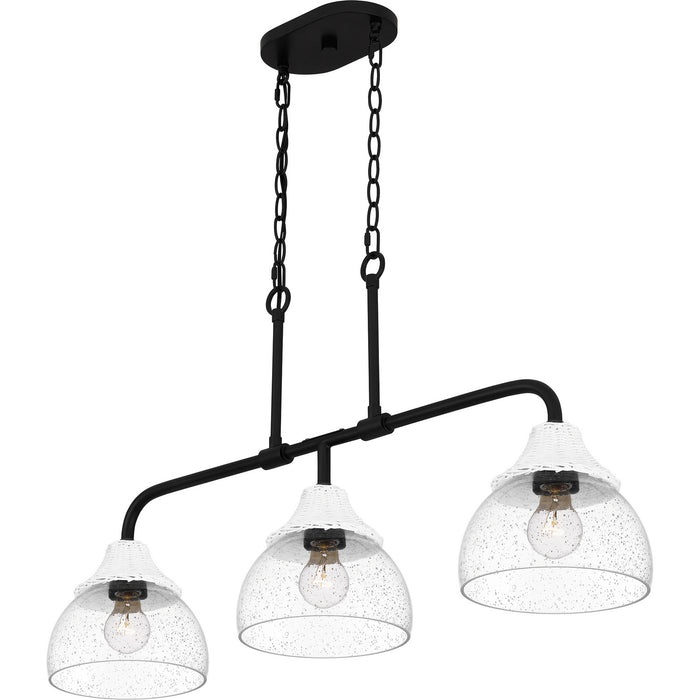 Quoizel OTN336MBK Three Light Island Chandelier, Matte Black