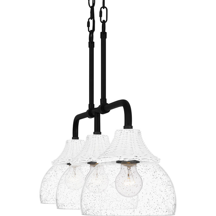 Quoizel OTN336MBK Three Light Island Chandelier, Matte Black