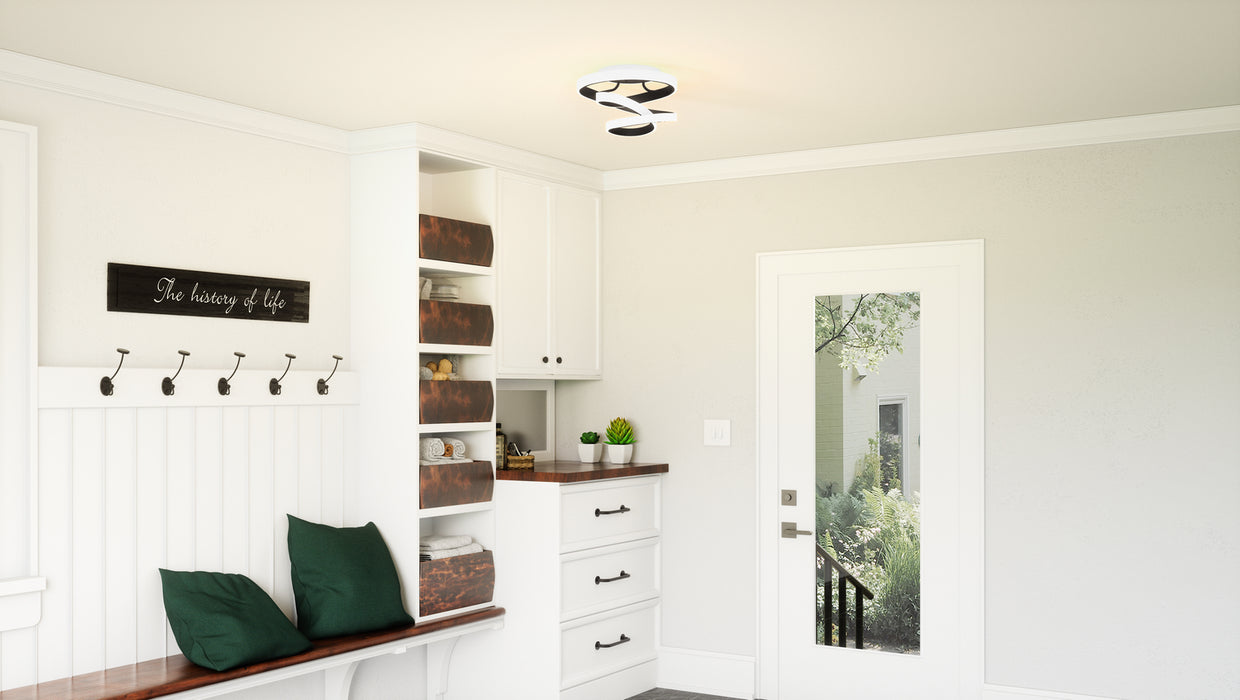 Quoizel PCAVI1713MBK LED Semi Flush Mount, Matte Black
