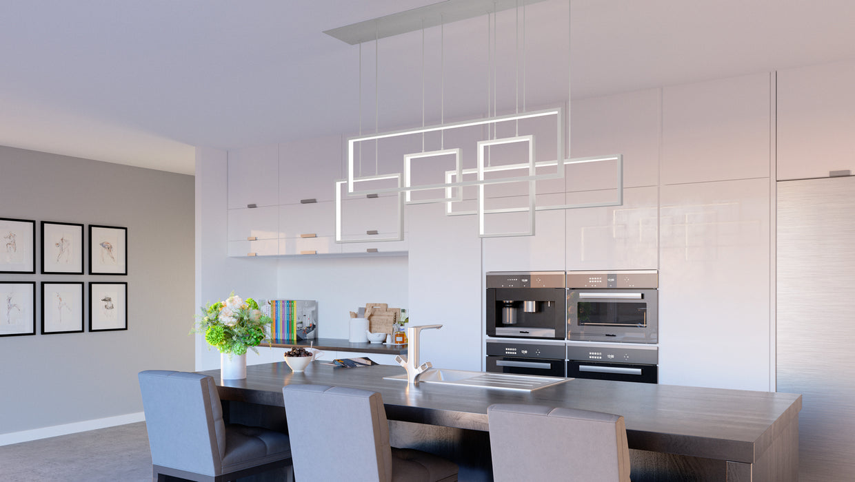 Quoizel PCCV157BRA LED Island Chandelier, Brushed Aluminum