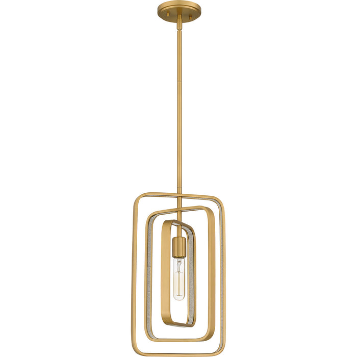 Quoizel PCDPR1510BWS One Light Mini Pendant, Brushed Weathered Brass