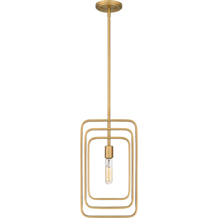 Quoizel PCDPR1510BWS One Light Mini Pendant, Brushed Weathered Brass