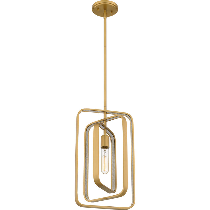 Quoizel PCDPR1510BWS One Light Mini Pendant, Brushed Weathered Brass