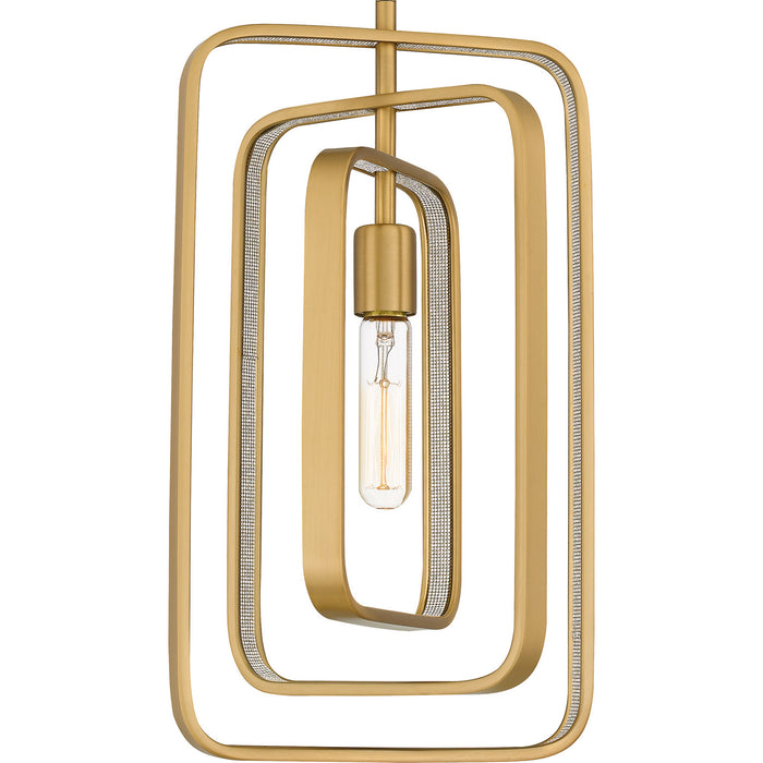 Quoizel PCDPR1510BWS One Light Mini Pendant, Brushed Weathered Brass