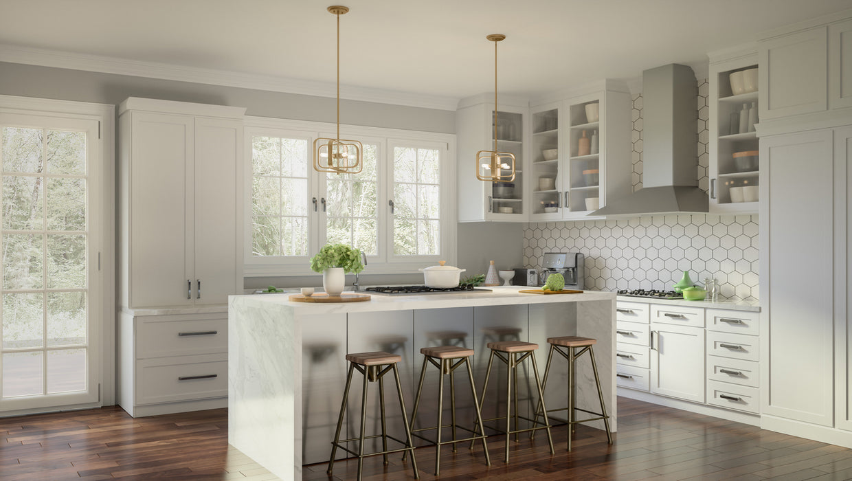 Quoizel PCDPR2814BWS Four Light Pendant, Brushed Weathered Brass