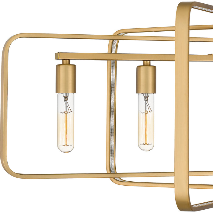 Quoizel PCDPR534BWS Five Light Island Chandelier, Brushed Weathered Brass