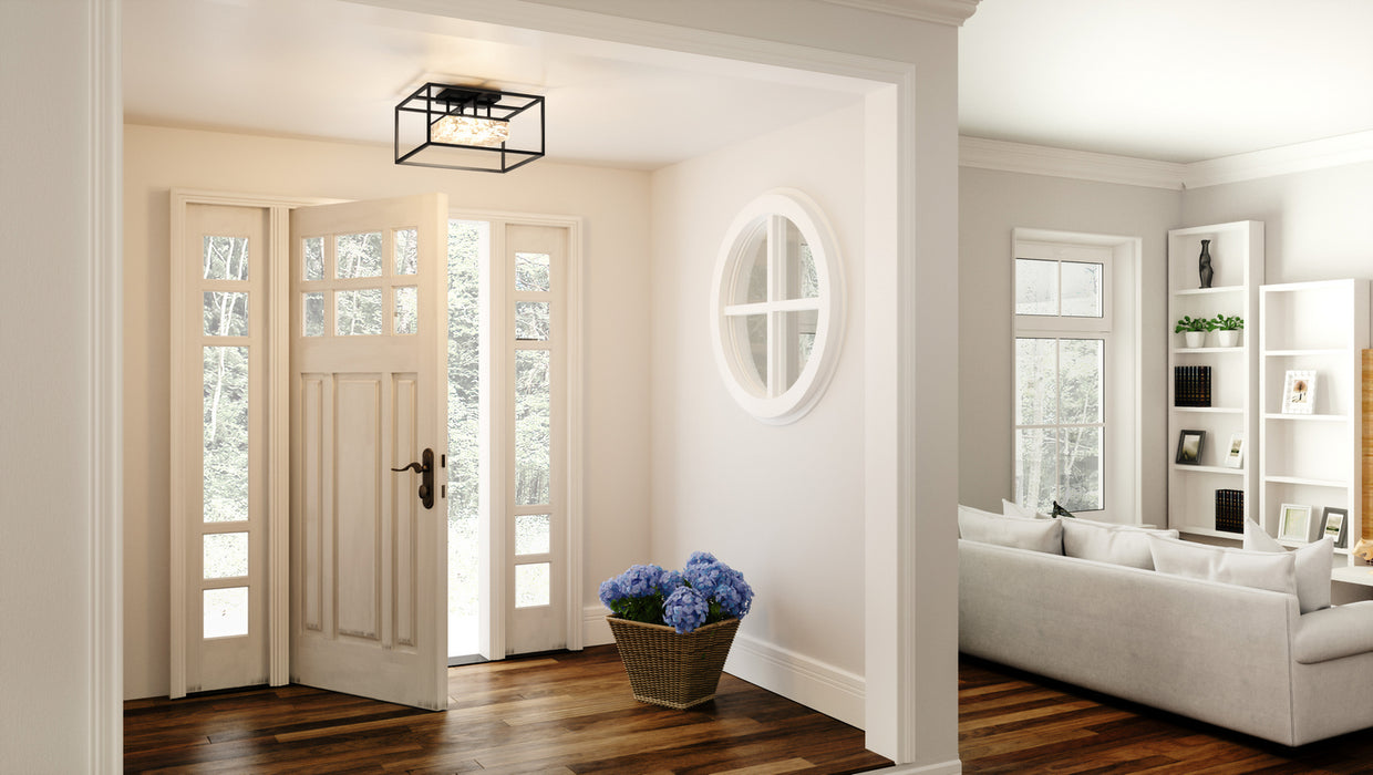 Quoizel PCDZ1716MBK LED Semi Flush Mount, Matte Black