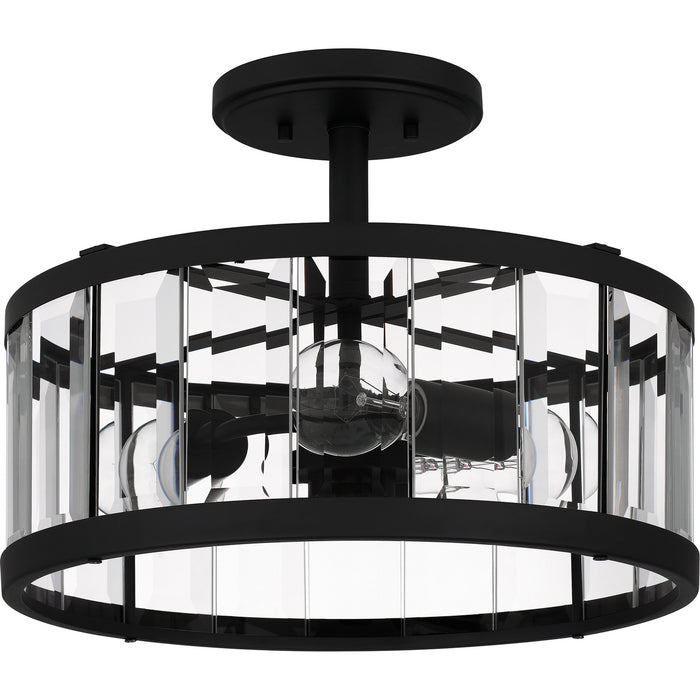 Quoizel PCLCA1715MBK Three Light Semi Flush Mount, Matte Black