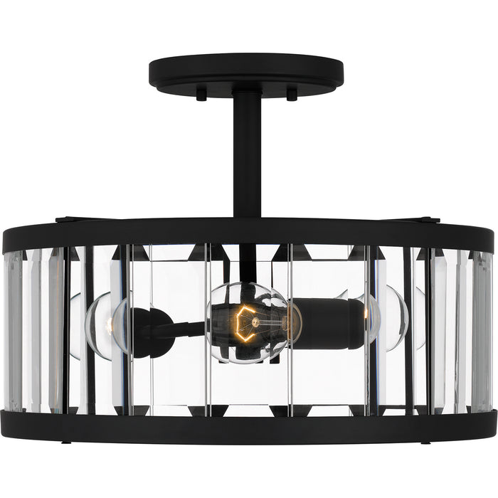 Quoizel PCLCA1715MBK Three Light Semi Flush Mount, Matte Black