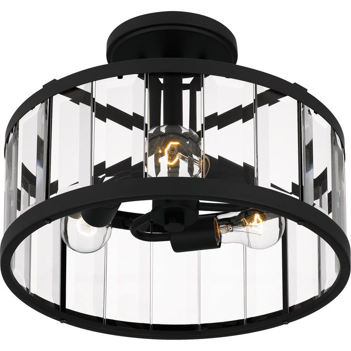 Quoizel PCLCA1715MBK Three Light Semi Flush Mount, Matte Black