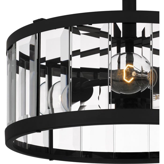Quoizel PCLCA1715MBK Three Light Semi Flush Mount, Matte Black
