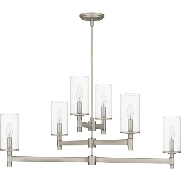 Quoizel QCH5578AN Six Light Island Chandelier, Antique Nickel
