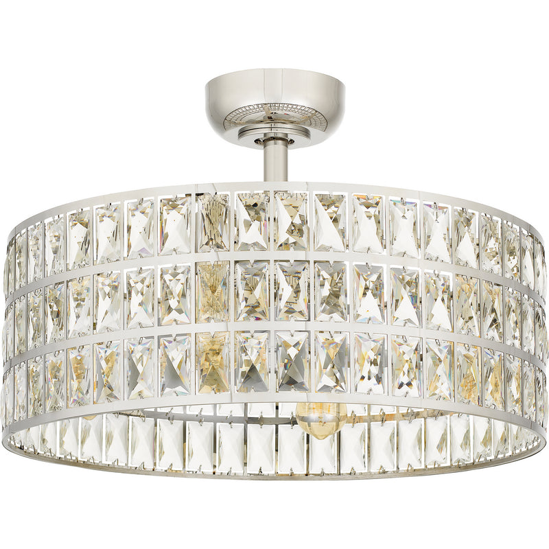 Quoizel QFA4046PK Four Light Fandelier, Polished Nickel