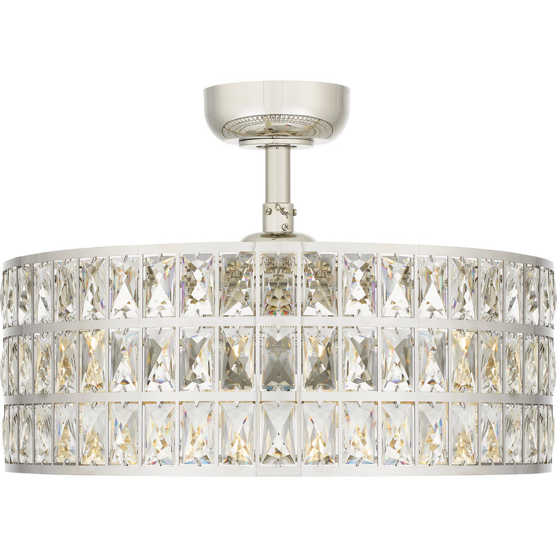 Quoizel QFA4046PK Four Light Fandelier, Polished Nickel