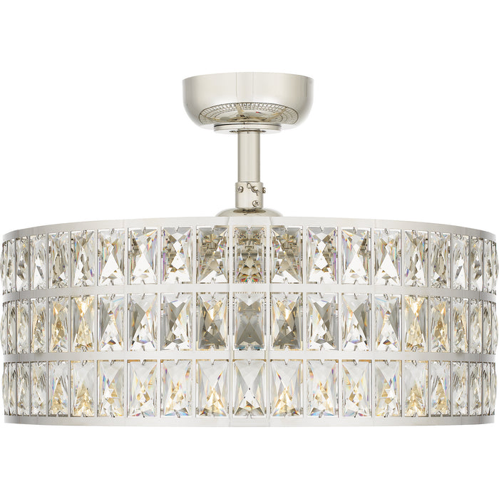 Quoizel QFA4046PK Four Light Fandelier, Polished Nickel