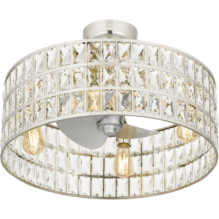 Quoizel QFA4046PK Four Light Fandelier, Polished Nickel