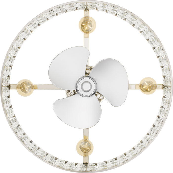 Quoizel QFA4046PK Four Light Fandelier, Polished Nickel