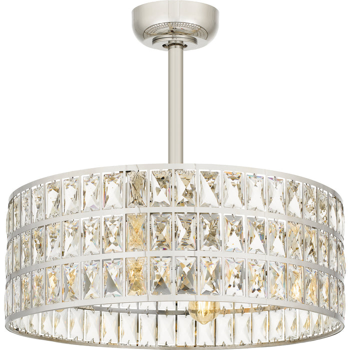 Quoizel QFA4046PK Four Light Fandelier, Polished Nickel