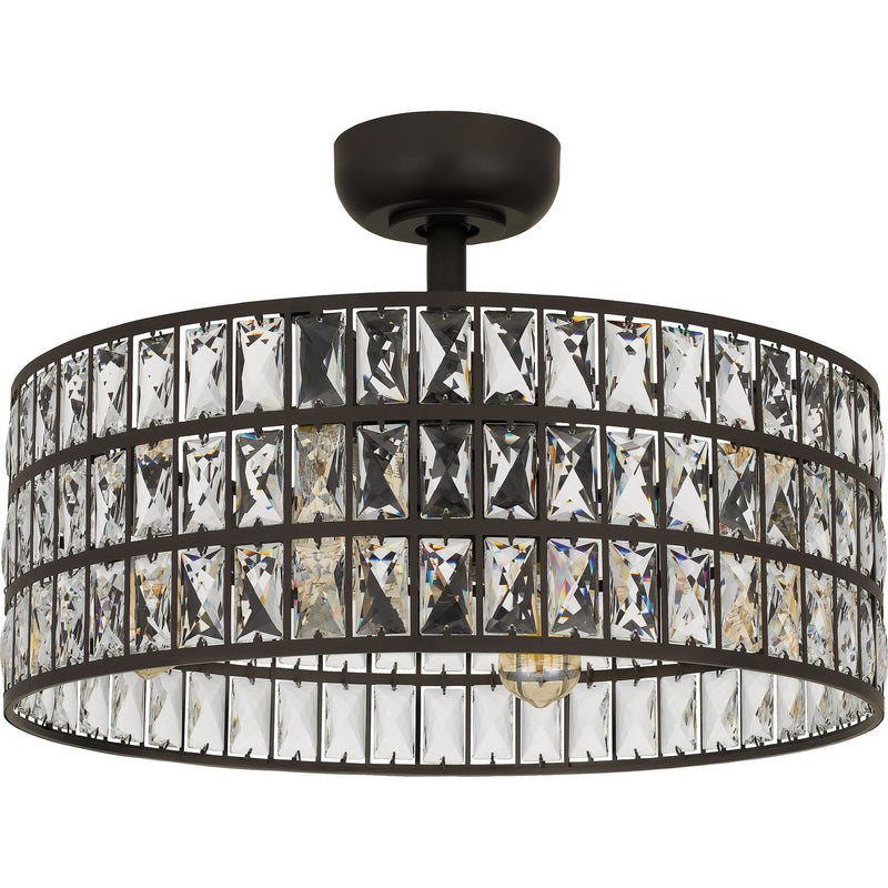 Quoizel QFA4046WT Four Light Fandelier, Western Bronze