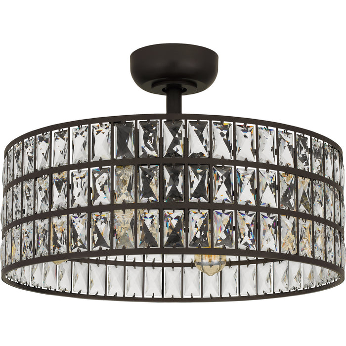 Quoizel QFA4046WT Four Light Fandelier, Western Bronze