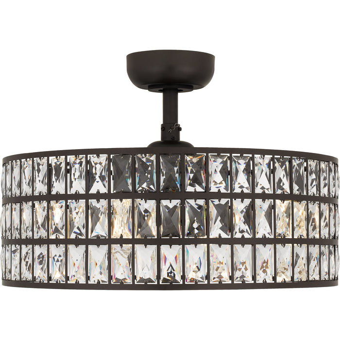 Quoizel QFA4046WT Four Light Fandelier, Western Bronze